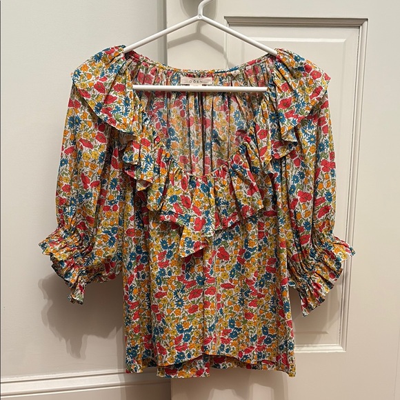 Doen Tops - Doen x Liberty Floral Ruffle Blouse